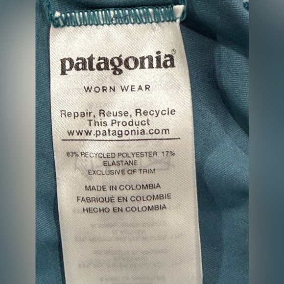 Patagonia Teal Floral Long Sleeve Women's Micro Swell Rashguard Top size M - Picture 9 of 11